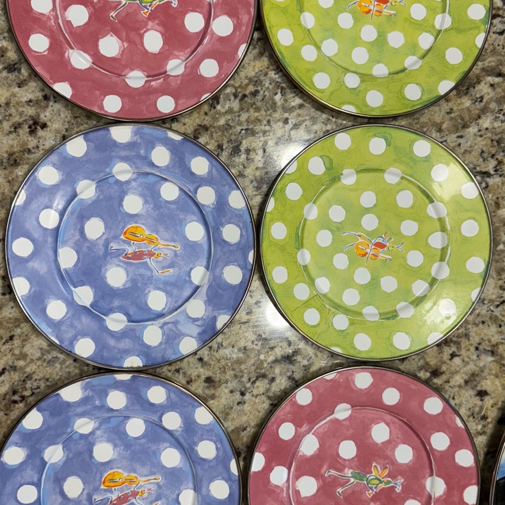 MacKenzie-Childs Polka Dot Dinnerware Set of 6 in Red, Green, and Blue